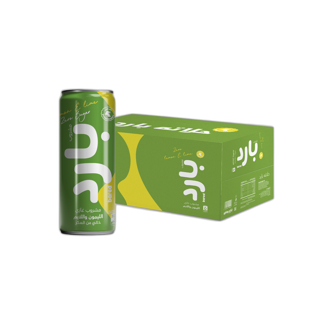 Bared Zero Sugar Sparkling Lime & Lemon Cans 250ml × 24pc
